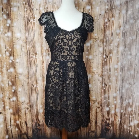 black mini dress anthropologie Anthropologie Vineet Bahl Faux Feather Mini Dress Size S Black – Finds For  You